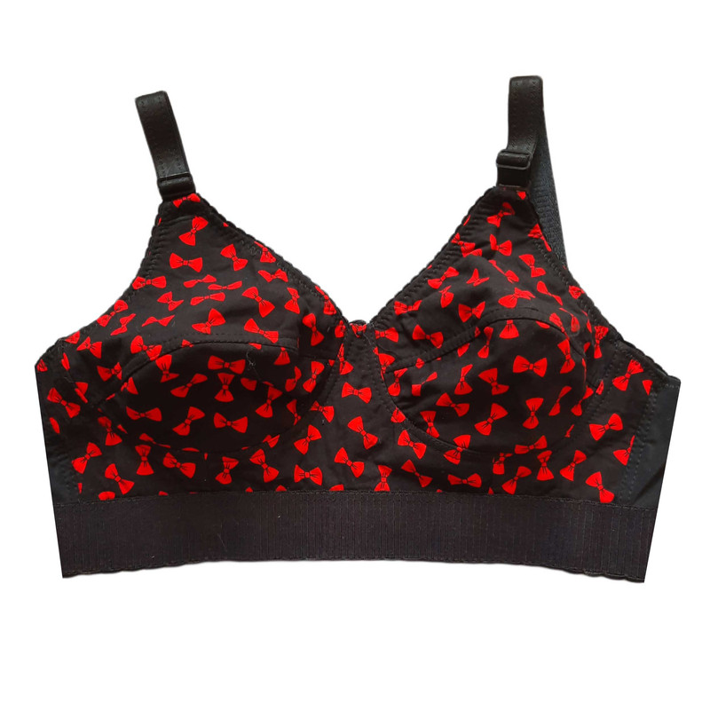 سوتین زنانه مدل کتان تمام نخ طرح کش پهن