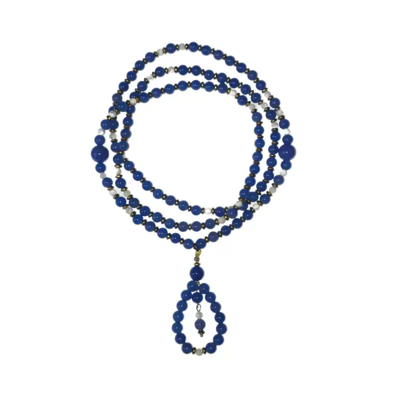 گردنبند زنانه مدل سنگ عقیق حدید و صدف کد SN-339