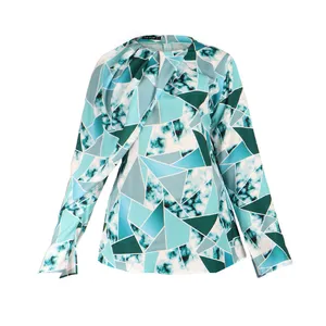 بلوز زنانه مدل یقه گرد پشت زیپ مثلثی