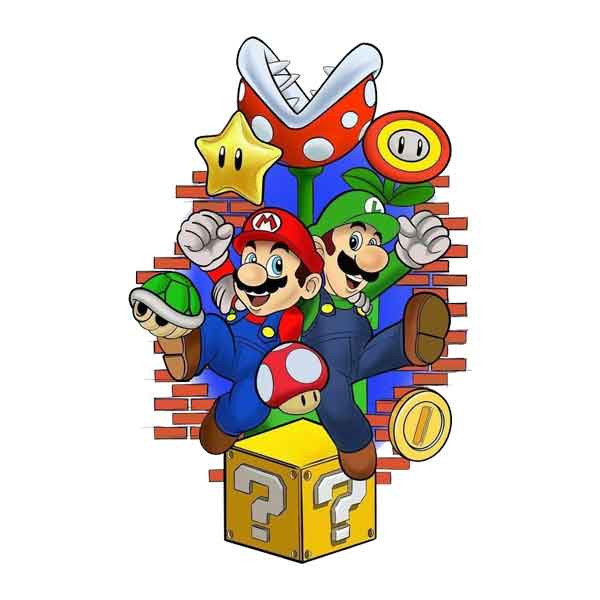 استیکر پارچه و لباس پاد آفرین مدل گیم سوپر ماریو  کد 172
