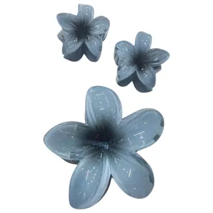 کلیپس مو زنانه مدل گل پلومیریا بسته 3 عددی