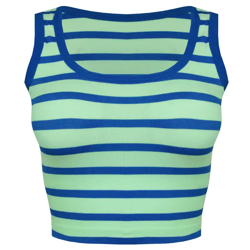 نیم تنه ورزشی زنانه ماییلدا مدل پددار بدون فنر کد 4481 رنگ سبز روشن