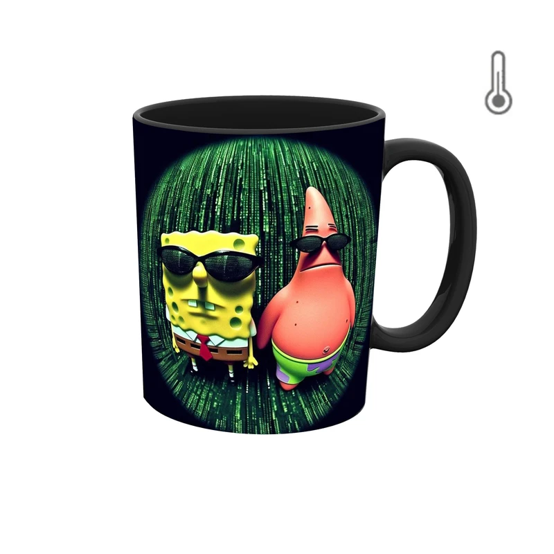 ماگ حرارتی طرح والپیپر باب اسفنجی و پاتریک