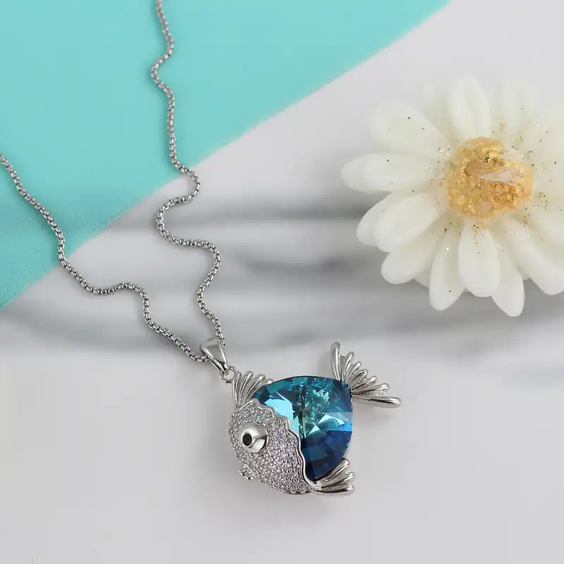 گردنبند زنانه مدل ماهی کد BB421