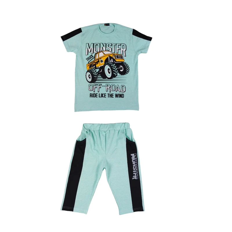 ست تی شرت و شلوارک پسرانه مدل 601005A