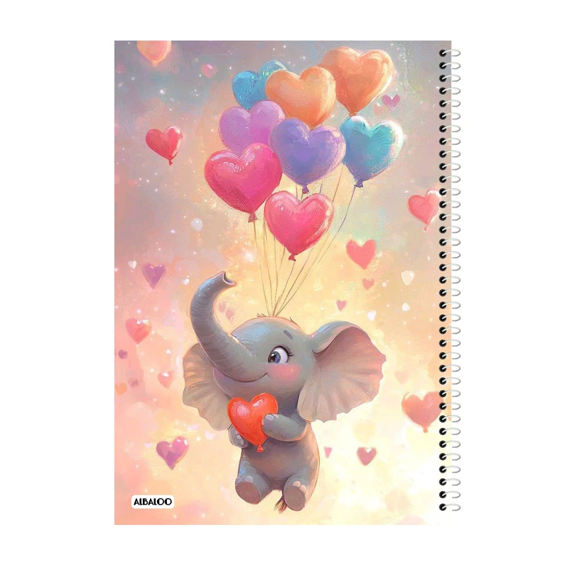 دفتر مشق 100 برگ آلبالو طرح فیل کد2032