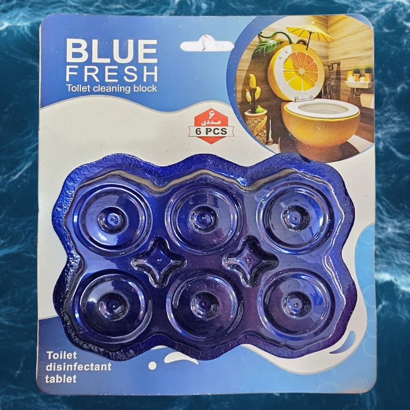 قرص خوشبو کننده توالت فرنگی بلو فرش مدل A-001 بسته 6 عددی