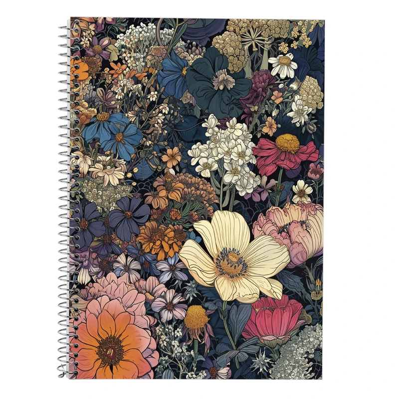 دفتر زبان 50 برگ مدوپد مدل سه خط طرح گل کد DF13847