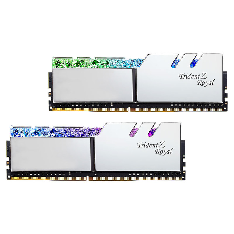 رم دسکتاپ DDR4 دو کاناله 3600 مگاهرتز CL18 جی اسکیل مدل Trident Z Royal Silver ظرفیت 16 گیگابایت