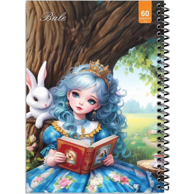 دفتر نقاشی 60 برگ انتشارات بله طرح فانتزی دخترانه کد A4-O328