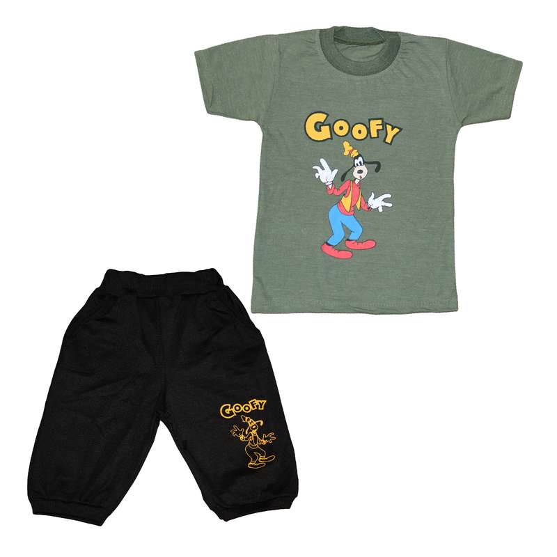ست تی شرت و شلوارک پسرانه مدل Goofy کد 105