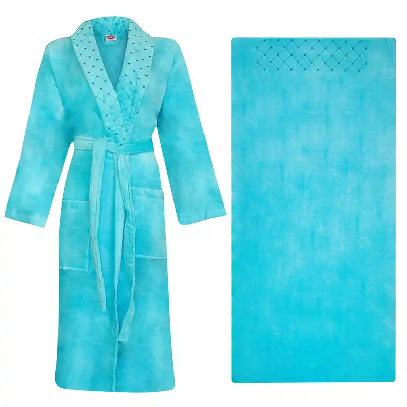 سرویس حوله پالتویی 2 تکه هوبی مدل dorlan کد 5630