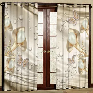  پرده مدل گل و پروانه مخمل پانچی کد 1208 سایز 140x280 سانتی متر