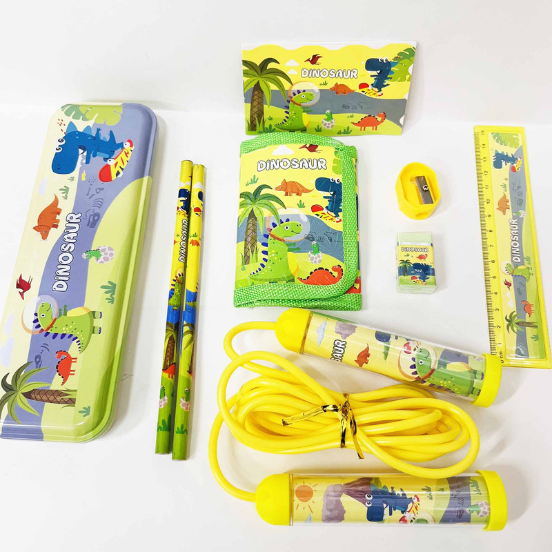 بسته لوازم تحریر مدل دایناسور کیوت بسته 9 عددی