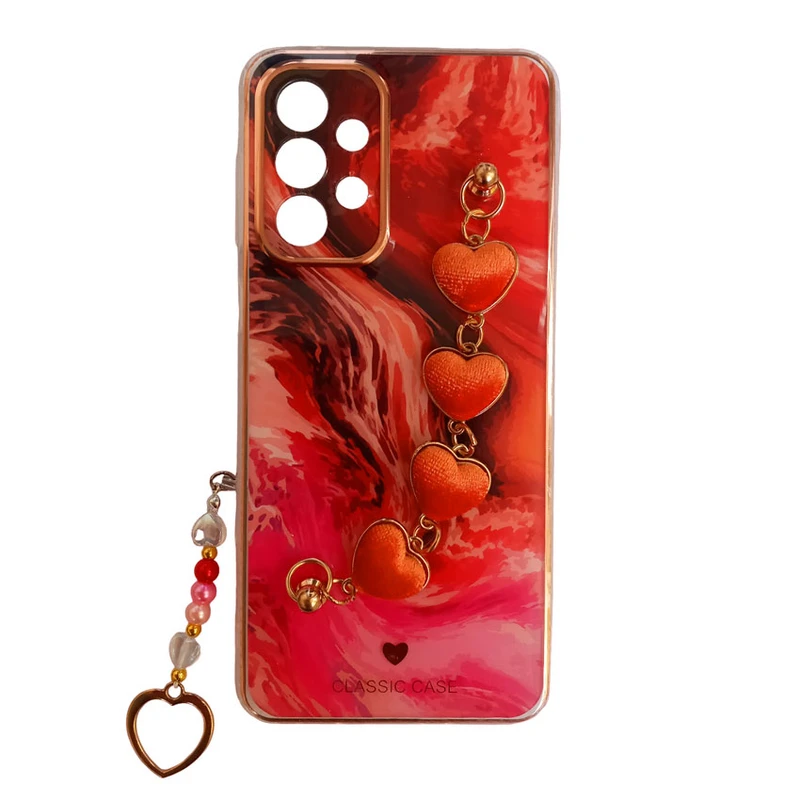 کاور طرح ماربل مدل قلب کد A9946 مناسب برای گوشی موبایل سامسونگ Galaxy A33 / A33 5G به همراه بند آویز
