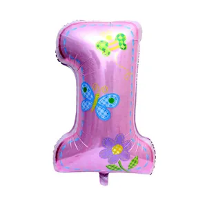 بادکنک فویلی طرح عدد مدل 1 سالگی دختر کد080