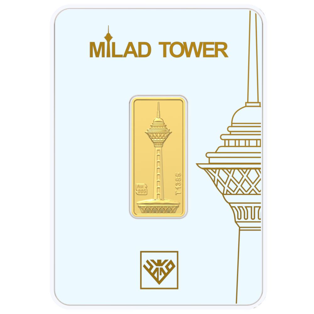 شمش طلا 24 عیار طلای محمد مدل برج میلاد کد SM3000 - - 1