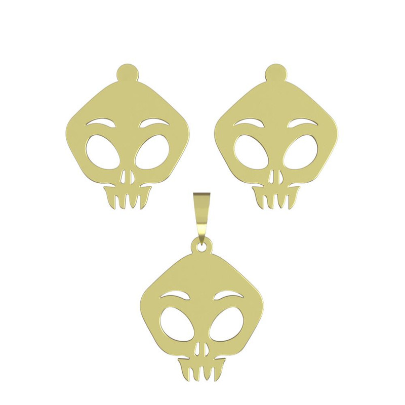 نیم ست طلا 18 عیار زنانه مدوپد مدل جمجمه کد NA15677