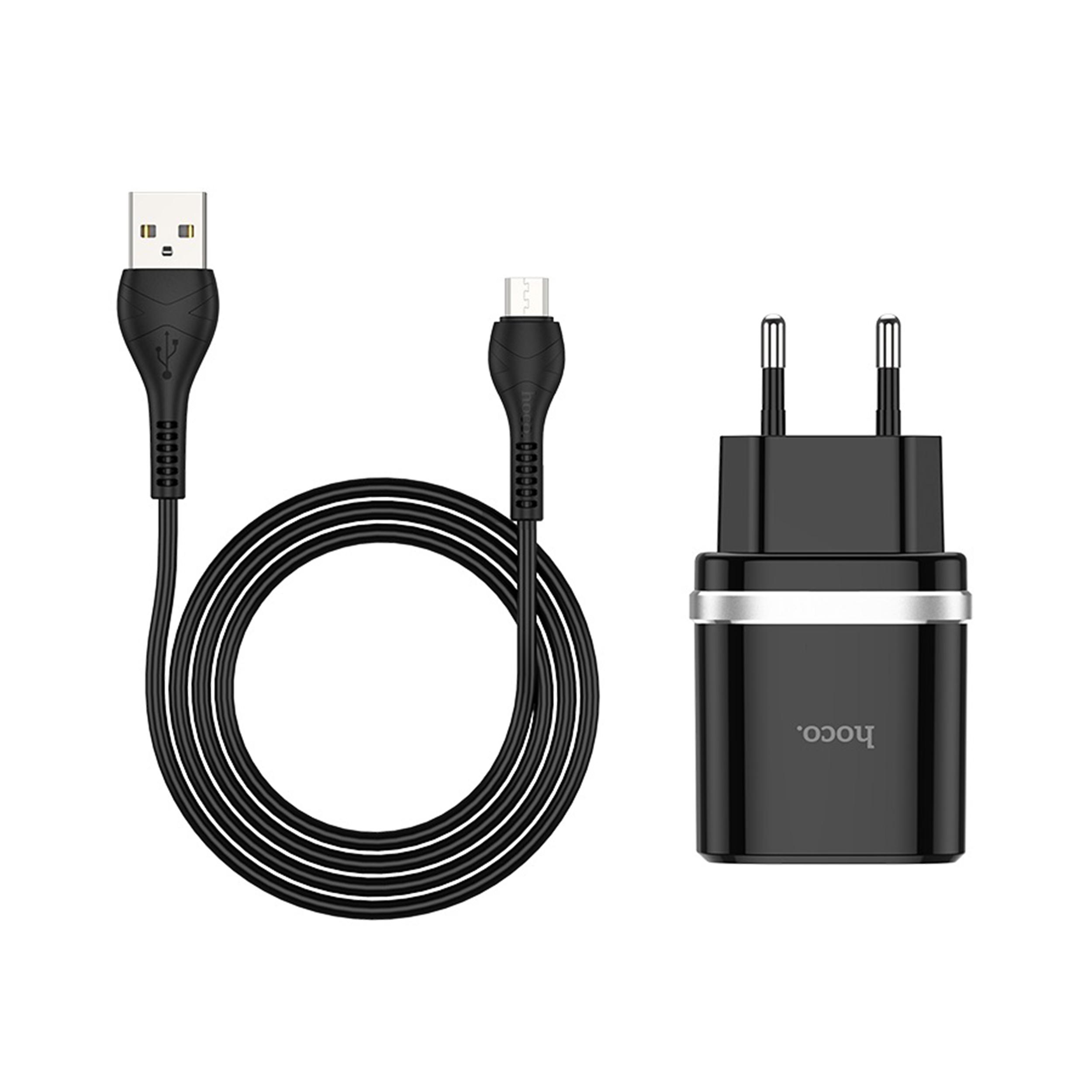 شارژر دیواری هوکو مدل C12Q به همراه کابل تبدیل microUSB