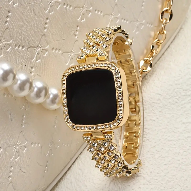 ساعت مچی دیجیتال زنانه مدل لوکس بند نگین دار کد 02