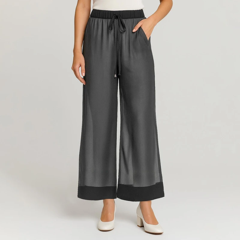 شلوار راسته زنانه الین مدل کرپ حریر کد 2-130