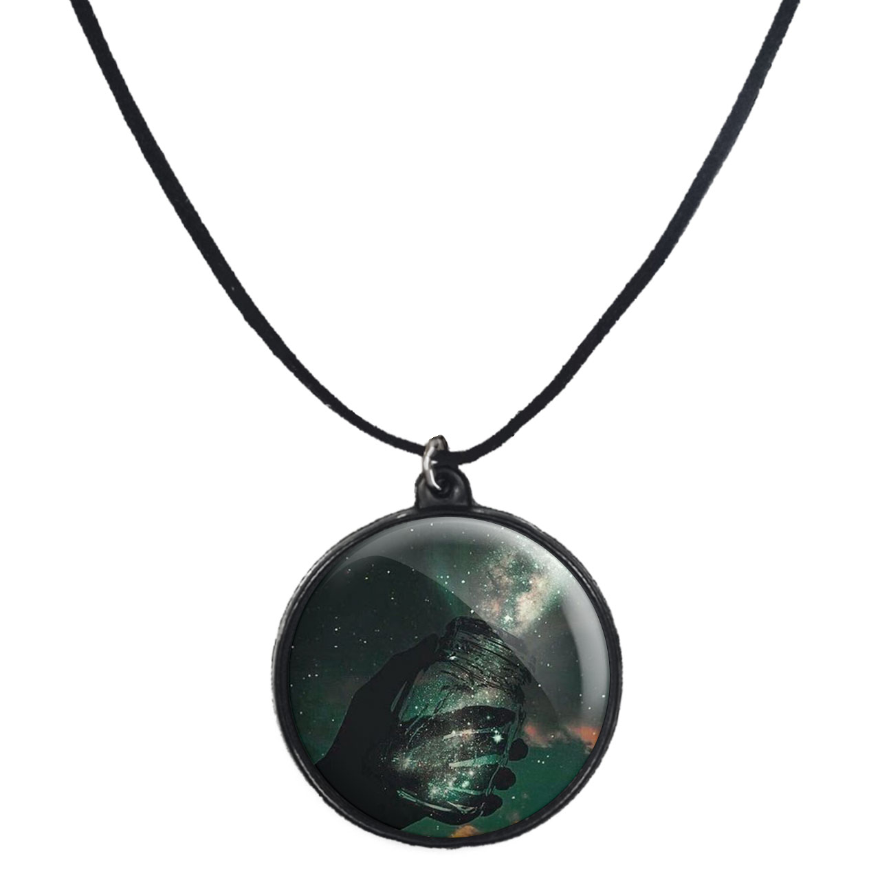 گردنبند پرمانه طرح ستاره و کهکشان کد pmb.25709 مدل دو طرفه