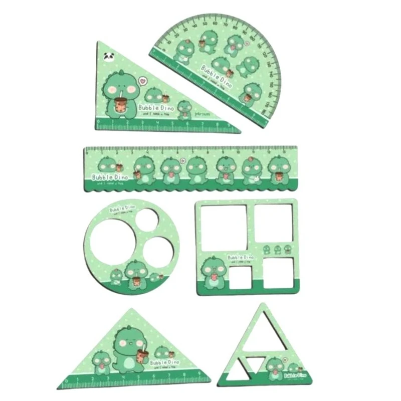 ست خط کش پارسام مدل دینو کد mn03 بسته 8 عددی