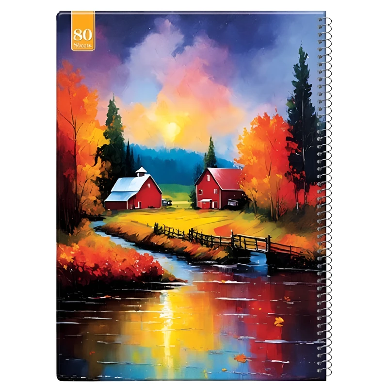 دفتر مشق 80 برگ مدل طبیعت طرح مجلد کد 113964