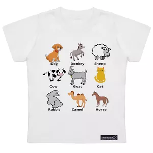 تی شرت آستین کوتاه دخترانه 27 مدل Learning English Animals کد MH1597