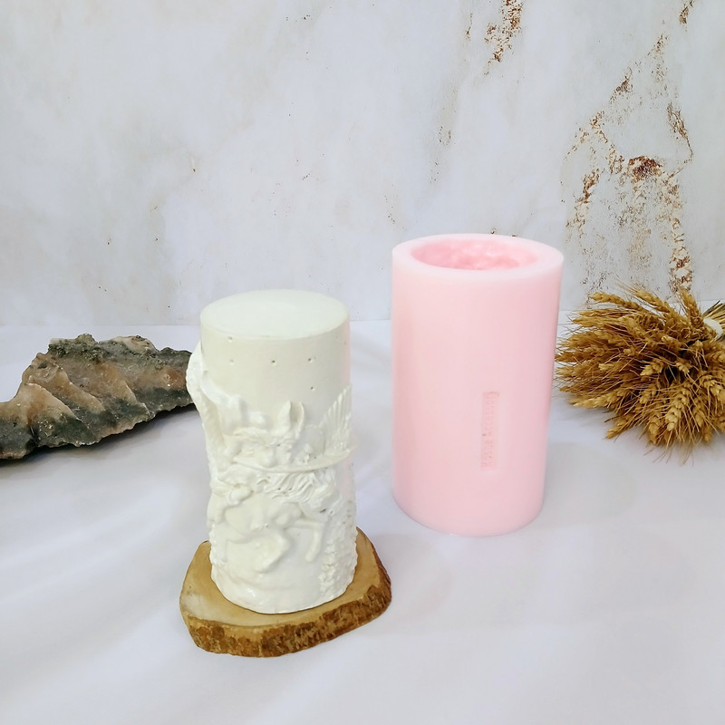 قالب شمع کوشا اکسسوری مدل استوانه طرح دار کد 003