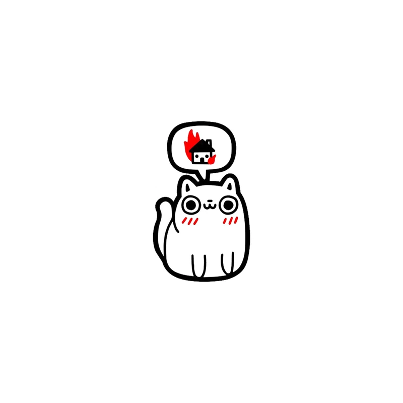 استیکر تزئینی موبایل و تبلت لولو مدل گربه خرابکار کد 328