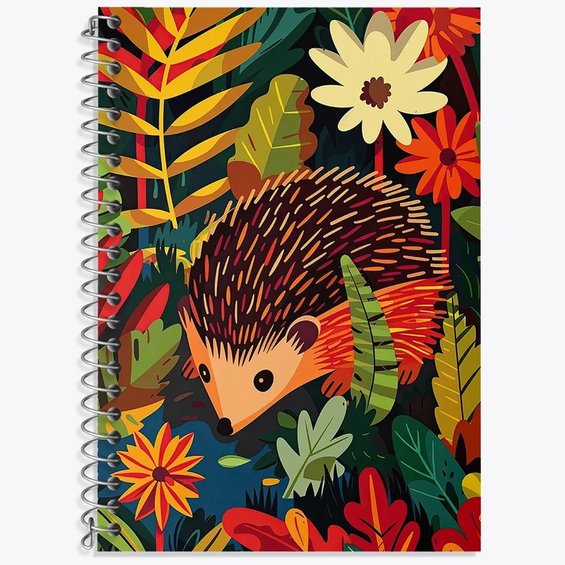 دفتر زبان 50 برگ خندالو مدل دو خط طرح جوجه تیغی کد N1588