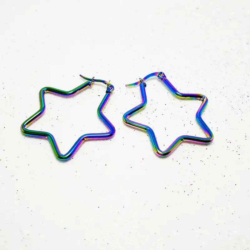 گوشواره زنانه مدل ستاره هولوگرامی 571