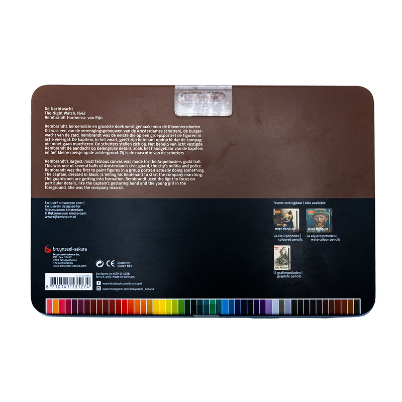 مداد رنگی 50 رنگ برونزیل مدل نیمه حرفه ای طرح RUKS MUSEUM