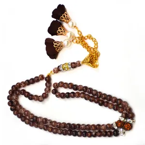 تسبیح مدل مروارید سنگی لاله و رز