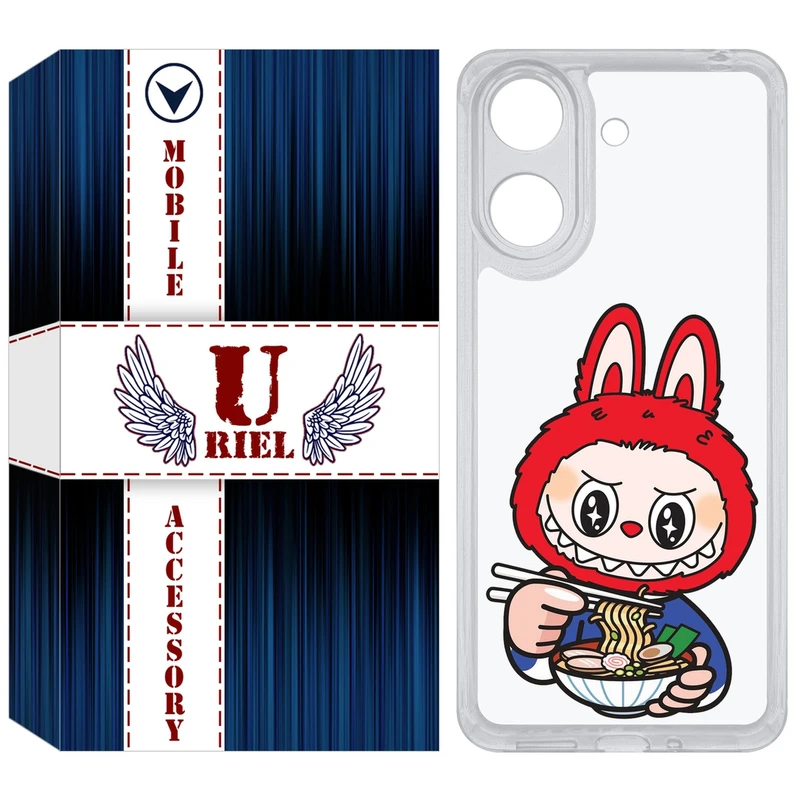 کاور یوریل مدل Clear کد 117 طرح لبوبو Labubu مناسب برای گوشی موبایل شیائومی Redmi 13C / Poco C65