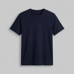 Men’s Basic Short Sleeve T-Shirt with Cuffed Sleeves – Model TC-00-Navy