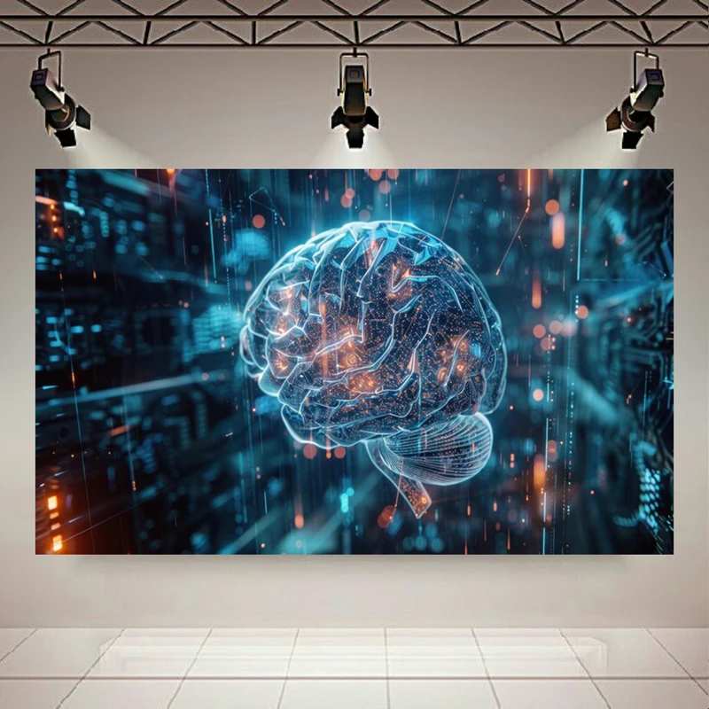  تابلو بوم طرح مخمل دیجیتال مدل مغز کد PD130765
