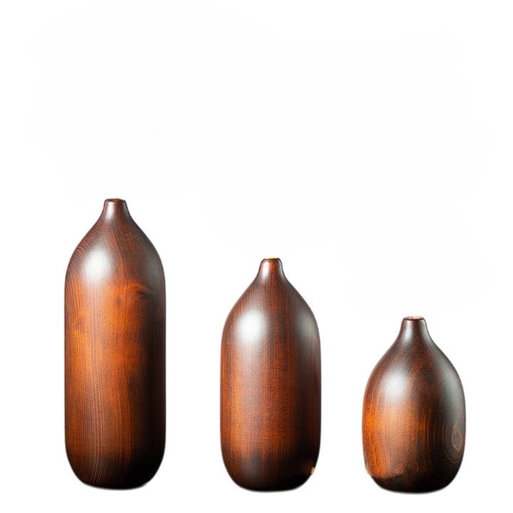 گلدان چوبی قطربزرگ مدل مانا بسته 3 عددی