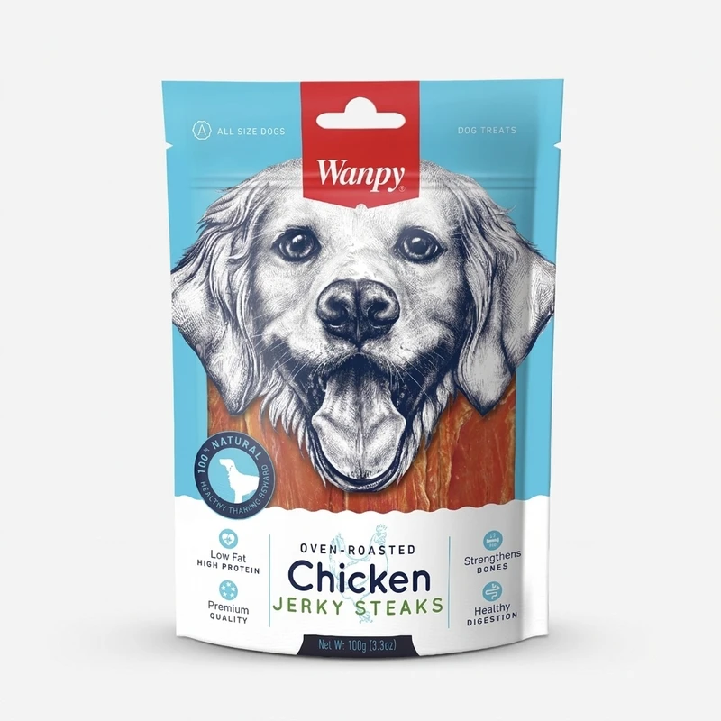 تشویقی سگ ونپی مدل Chicken Jerky Steaks طعم استیک مرغ وزن 100 گرم