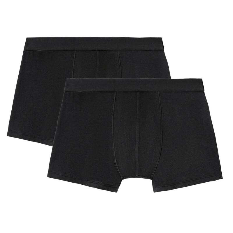 شورت مردانه لیورجی مدل پادار ساده کد BoxerLux2022BLK رنگ مشکی مجموعه 2 عددی