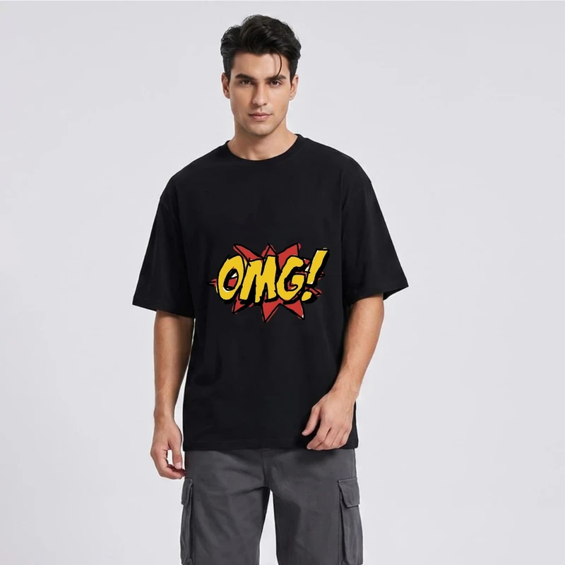 تی شرت مردانه پنبه دورو طرح OMG