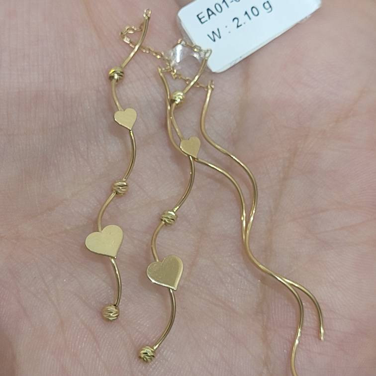 گوشواره بخیه‌ای طلا 18 عیار زنانه مان گالری مدل پیچک قلب کد EA01-0032300 - 2