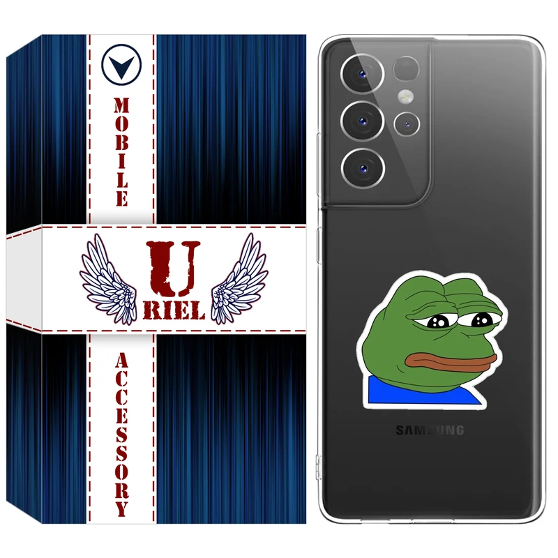 کاور یوریل مدل Clear کد 86 طرح قورباغه غمگین مناسب برای گوشی موبایل سامسونگ Galaxy S21 Ultra