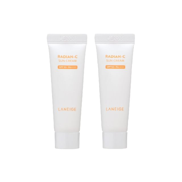 کرم ضد آفتاب بی رنگ لانیژ SPF 50 مدل Radian-C محافظ UVA ،UVB و PA+++ مناسب برای انواع پوست حجم 10 میلی لیتر بسته دو عددی