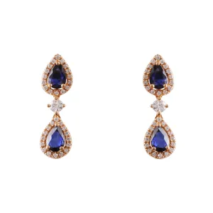 گوشواره طلا 18 عیار زنانه جواهری گاندی مدل 28961