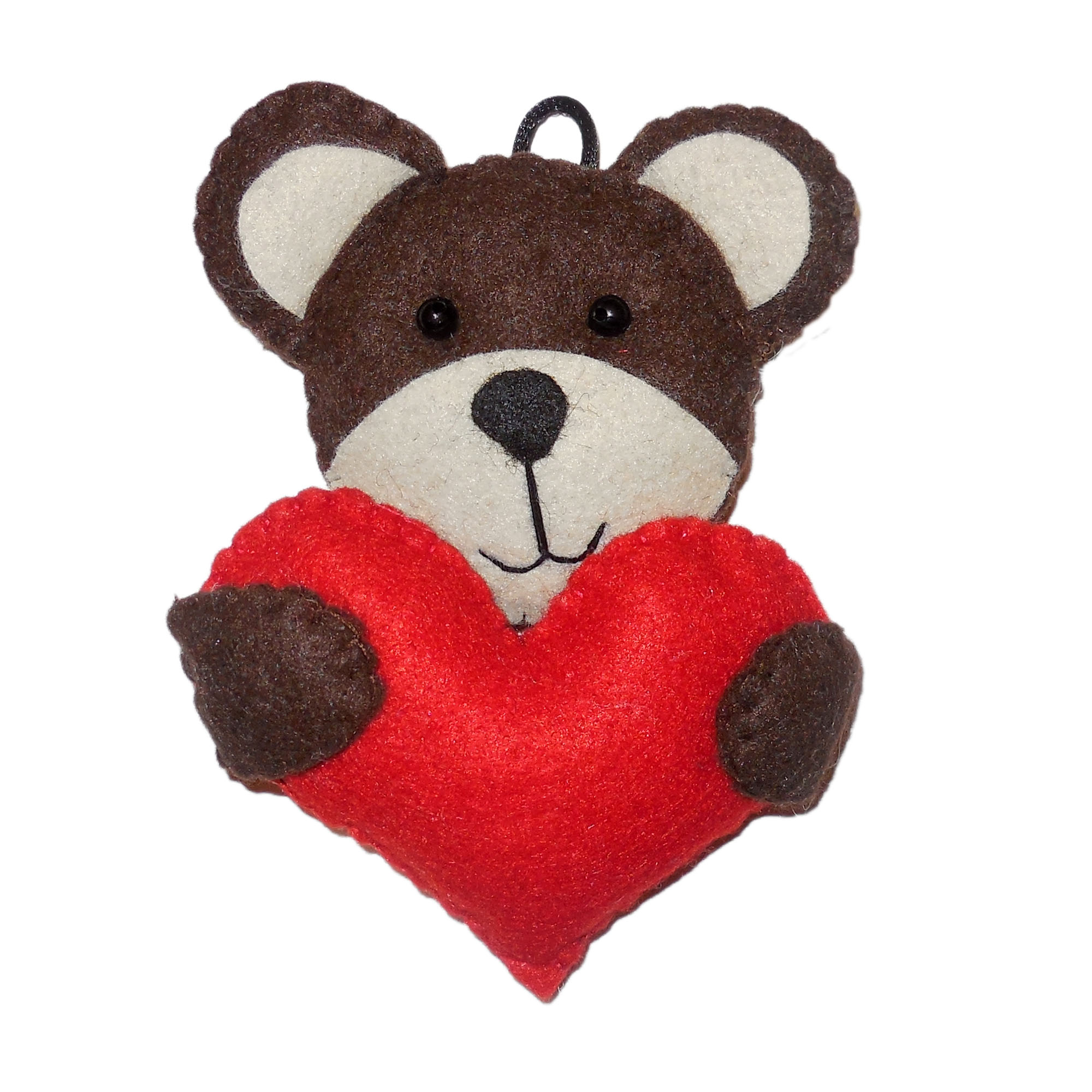 نقد و بررسی عروسک تزیینی نمدی مدل خرس و قلب کد N-065 توسط خریداران