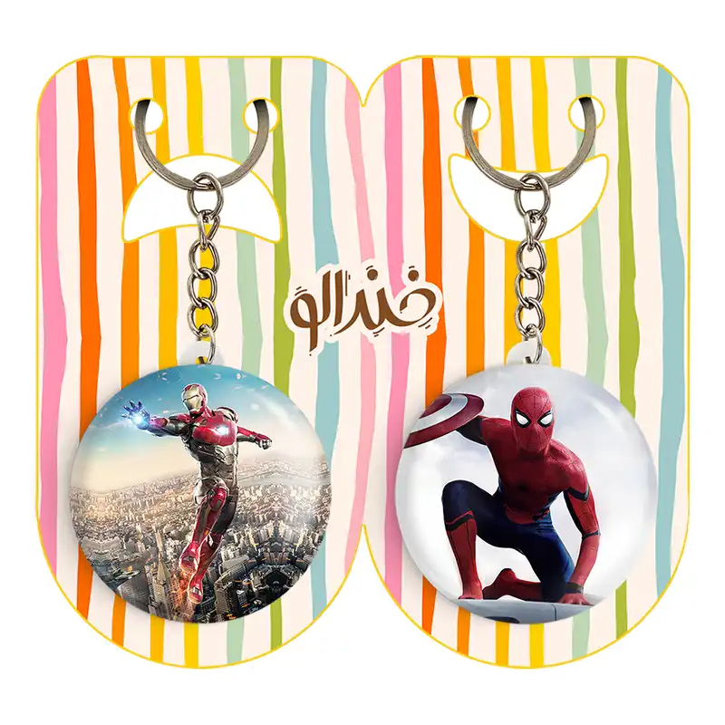 جاکلیدی خندالو مدل مرد عنکبوتی و آیرون من مارول Marvel کد 1938719395 مجموعه 2 عددی