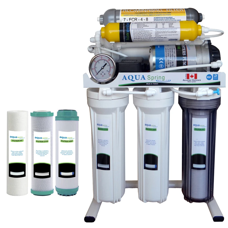 دستگاه تصفیه کننده آب آکوآ اسپرینگ مدل RO-NF7000 به همراه فیلتر تصفیه آب بسته 3 عددی