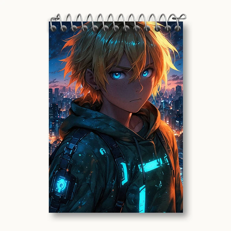 دفتر یادداشت 50 برگ خندالو طرح پسر انیمه ای کد N1935